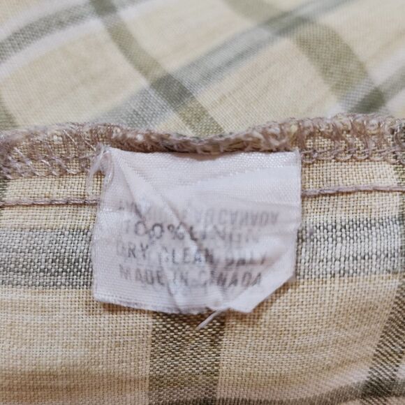 J J Farmer Dress Shirt Mens L 100% EUROPEAN Linen Button Down Yellow & Green - Picture 5 of 5